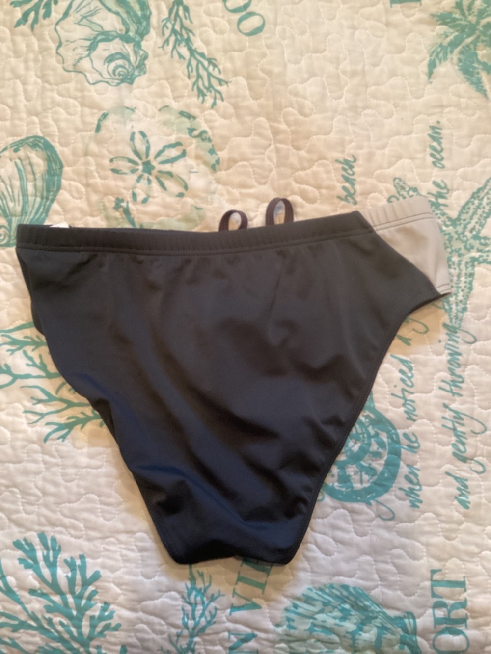 Speedo style swimsuit, gray and white medium - Picture 4 of 5